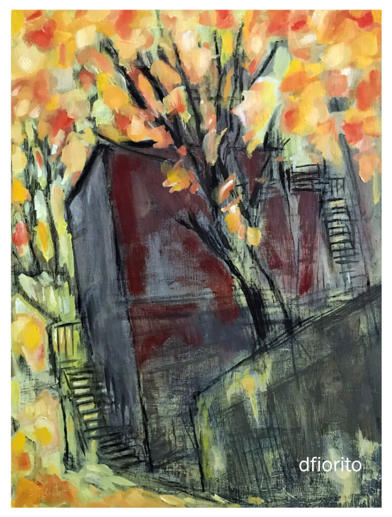 Mile End 21-6-2026 huile sur panneau 9x12po