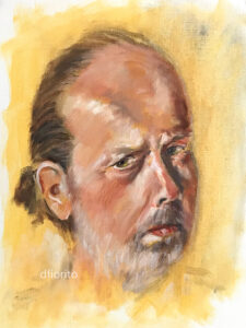 autoportrait 11-06-2026 huile sur papier toilé 9x12po