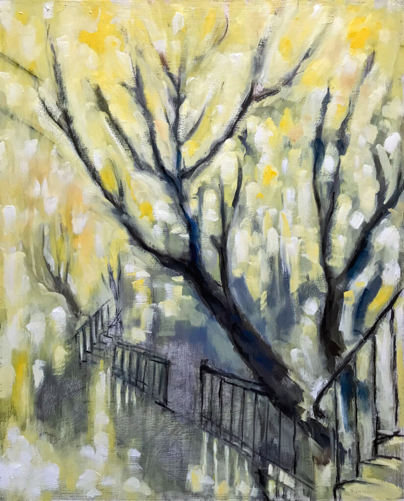 Mile End rue Hutchison 25-09-2026 huile sur panneau 16x20po